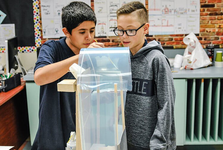 students doing a project